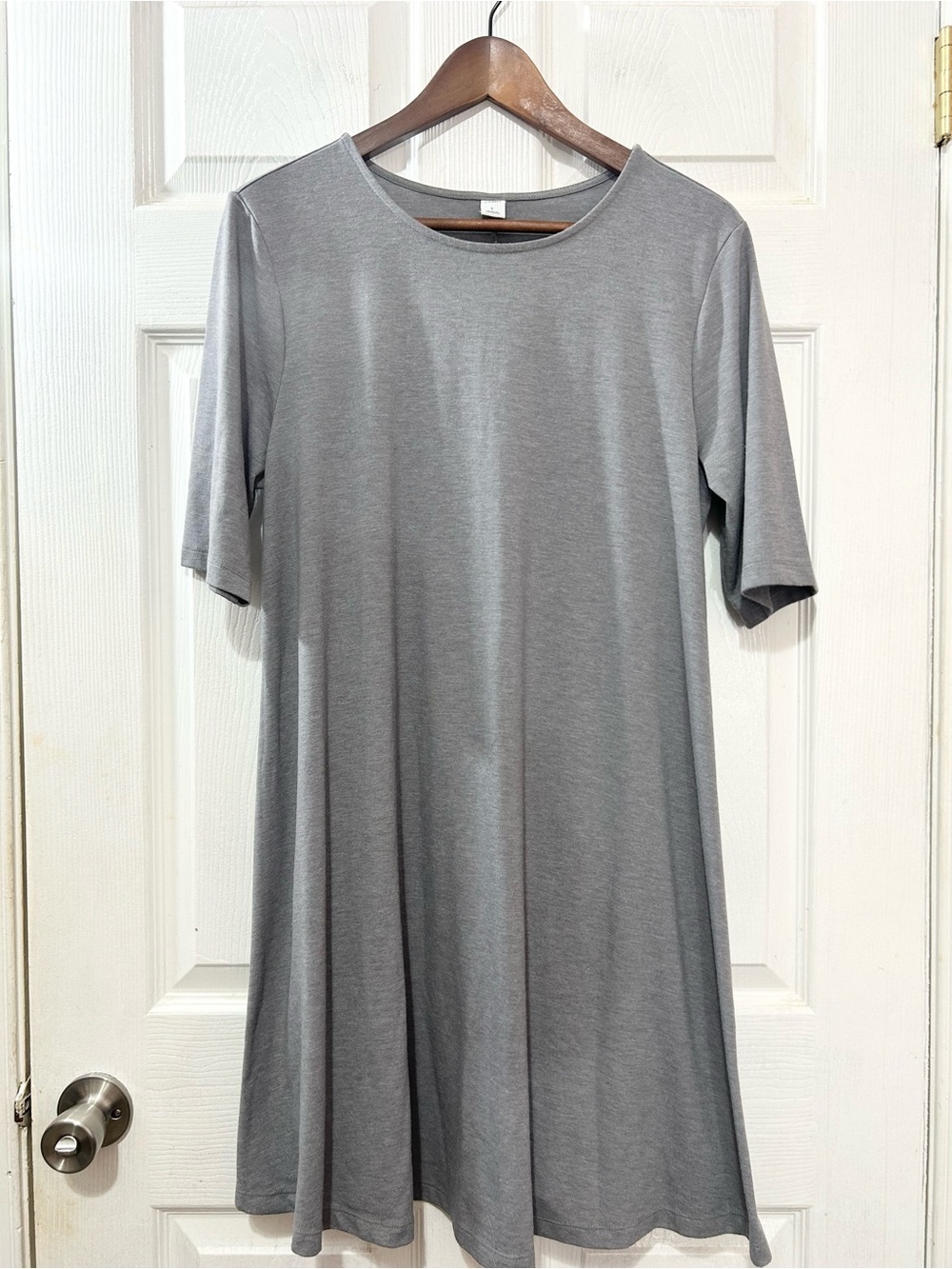 Old Navy Heather Grey Short Sleeve Swing T-Shirt Dress Large Spring Casual